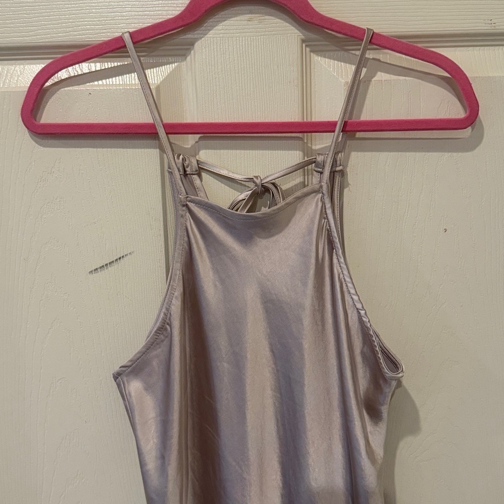 Bandit & The Babe NWT High Falls champagne satin midi dress, small - Picture 3 of 8